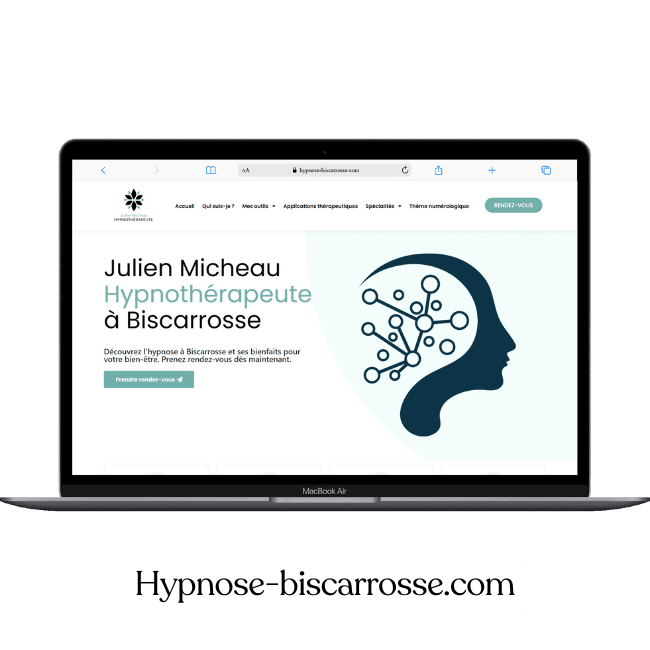 Réalisation de site web à la réunion du site hypnose-biscarrosse.com pour un hypnothérapeute à biscarrosse