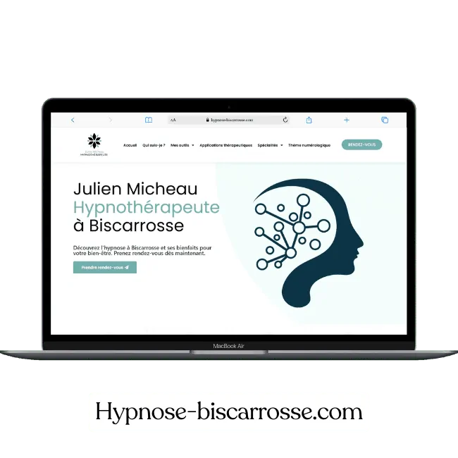 Réalisation de site web à la réunion du site hypnose-biscarrosse.com pour un hypnothérapeute à biscarrosse