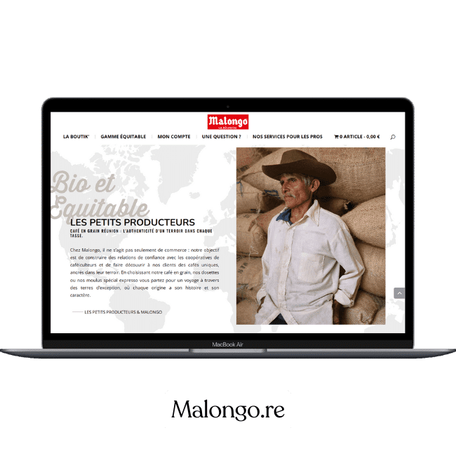 Réalisation de site web à la réunion du site malongo.re