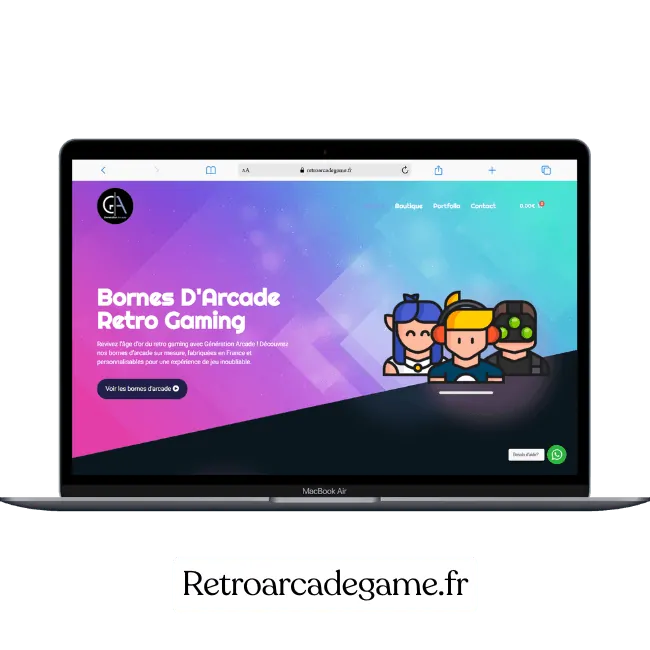 Réalisation de site web à la réunion du site retroarcadegame.fr pour une entreprise vente de bornes d'arcade