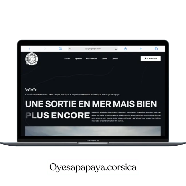 Réalisation de site web à la réunion du site oyesapapaya pour une entreprise de balade en mer