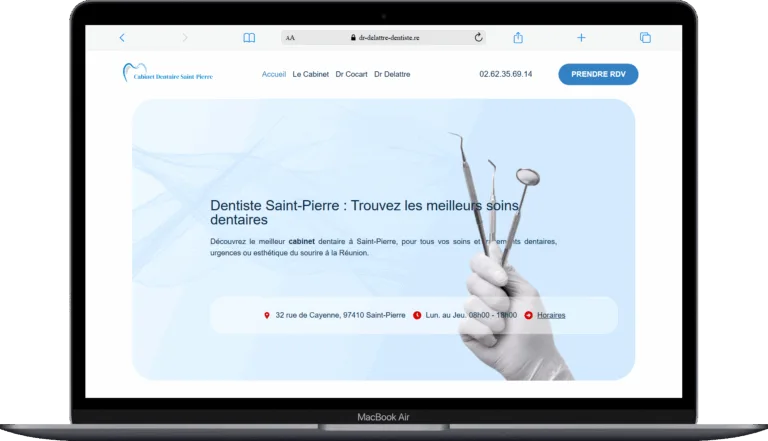Création du site web dentiste saint pierre à la réunion