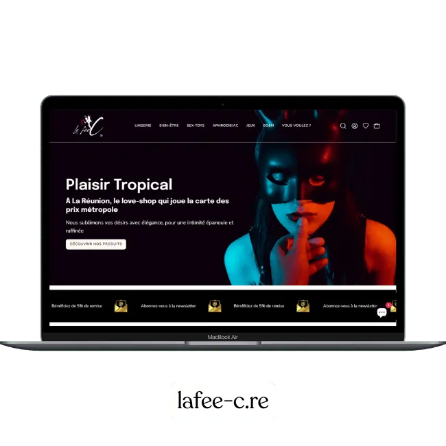 Création du site web lafee-c.re qui fait de la vente de ligne de sextoys à la réunion