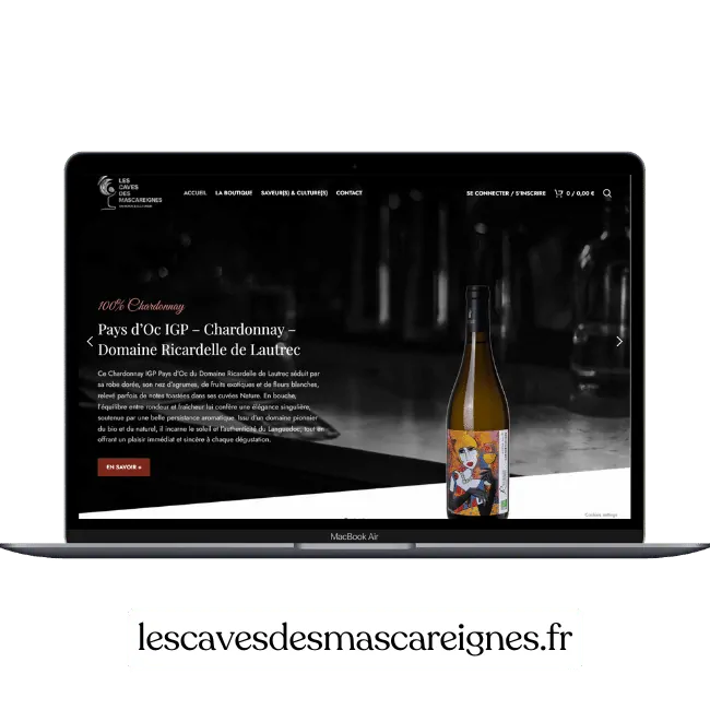 Création du site web lescavesdesmascareignes.re qui fait de la vente de linge de vins à la réunion