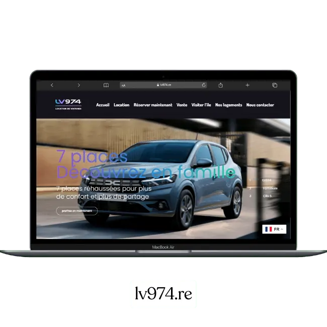Création du site web LV974.re qui fait de la location de véhicules à la réunion