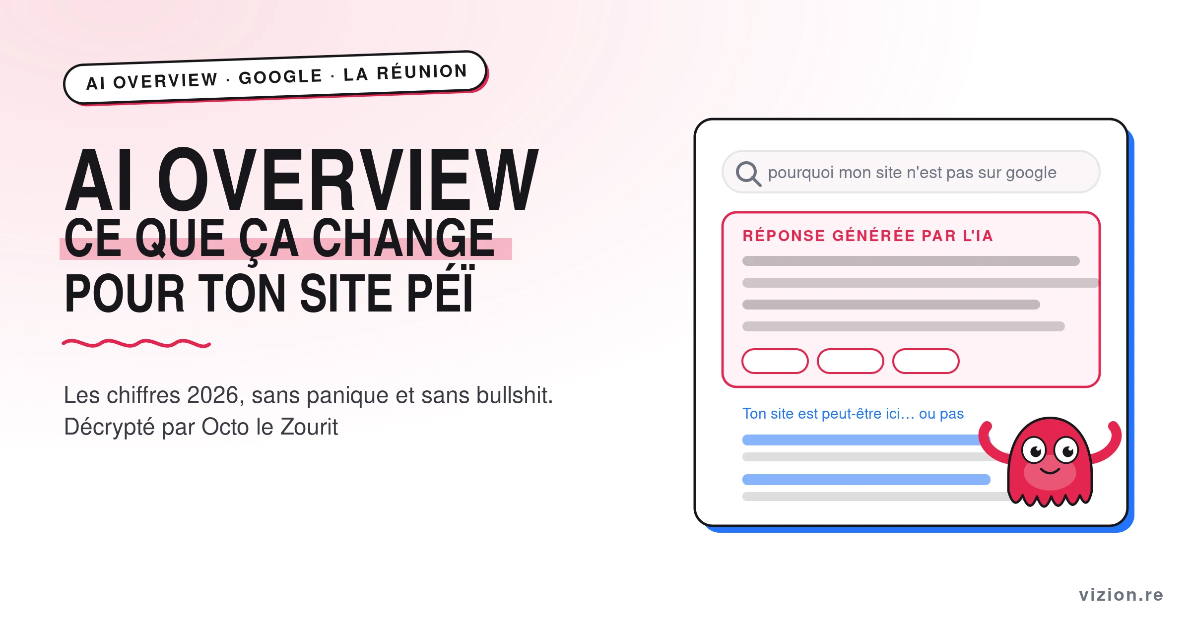 AI Overview de Google affiché au-dessus des résultats de recherche, et son impact pour un site internet à La Réunion