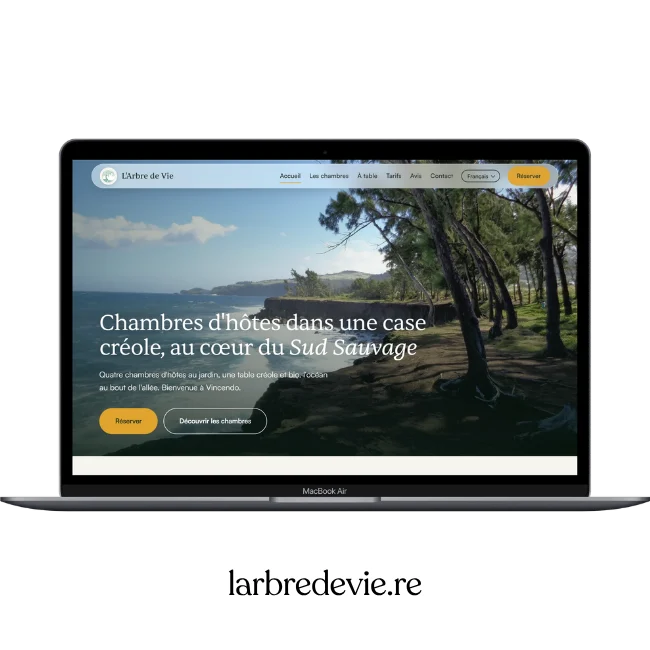 Aperçu du site larbredevie.re réalisé par VIZION, agence web à La Réunion
