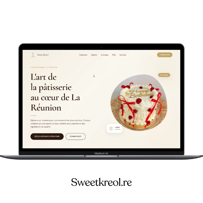 Aperçu du site sweetkreol.re, cake designer à L'Étang-Salé, réalisé par VIZION
